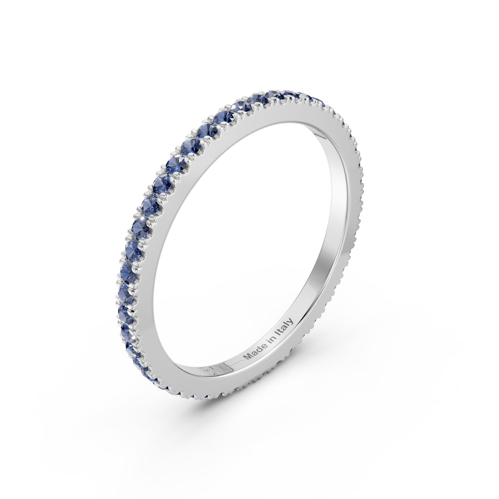 Eternity in oro bianco  18kt e zaffiri