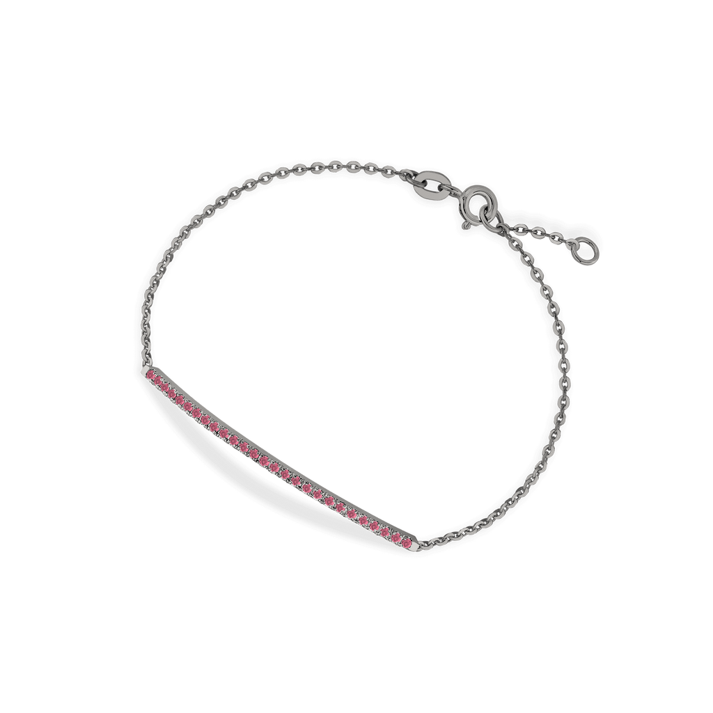 Bracelet en or noir 18 carats et rubis 0,30 ct