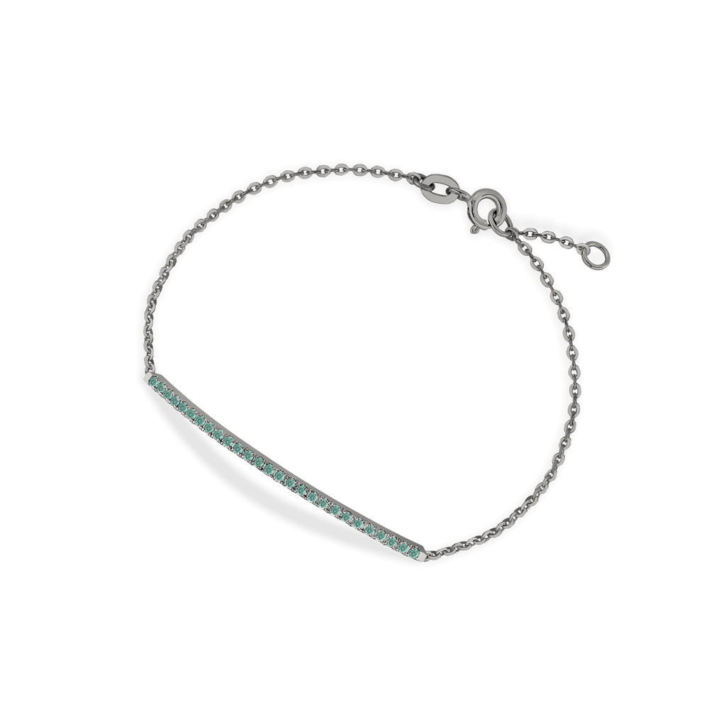 18kt black gold bracelet with 0.30 ct emeralds