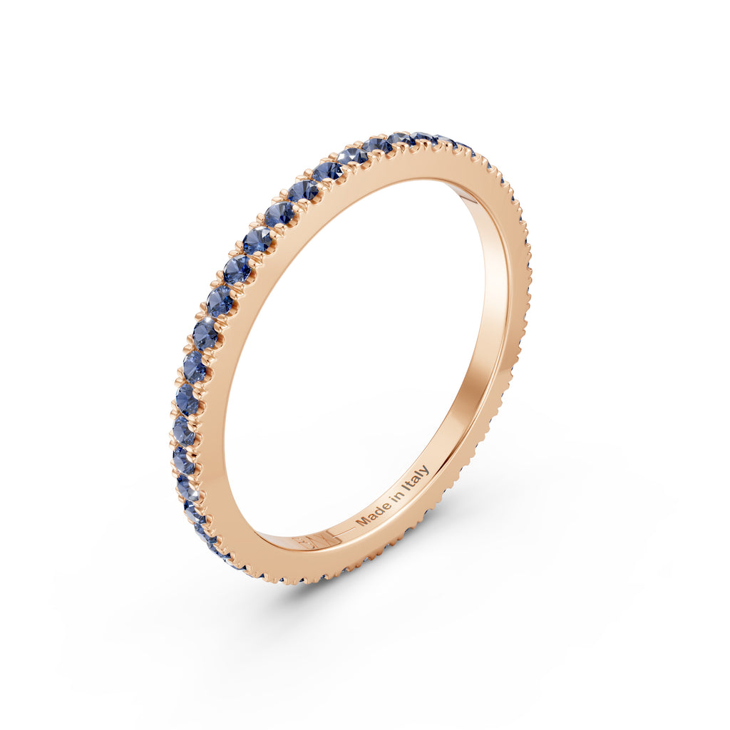 Eternity in oro rosa 18kt e zaffiri
