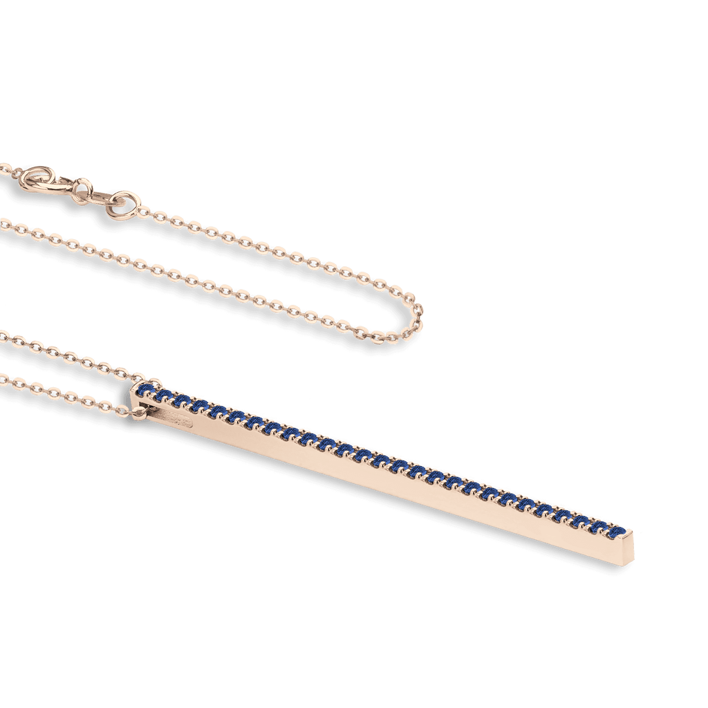 Collan in oro rosa 18kt e zaffiri ct 0,20