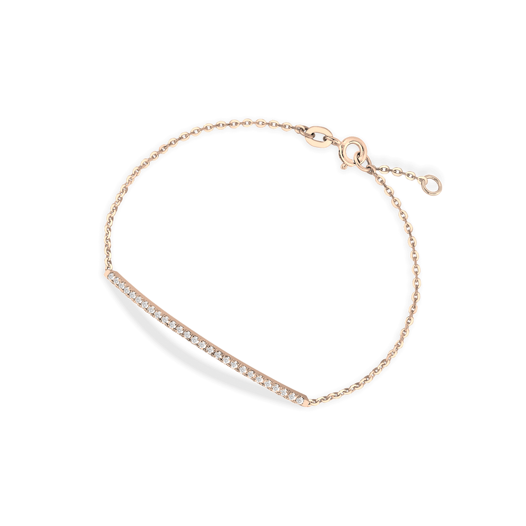 18kt rose gold bracelet with 0.30 ct GVS1 white diamonds