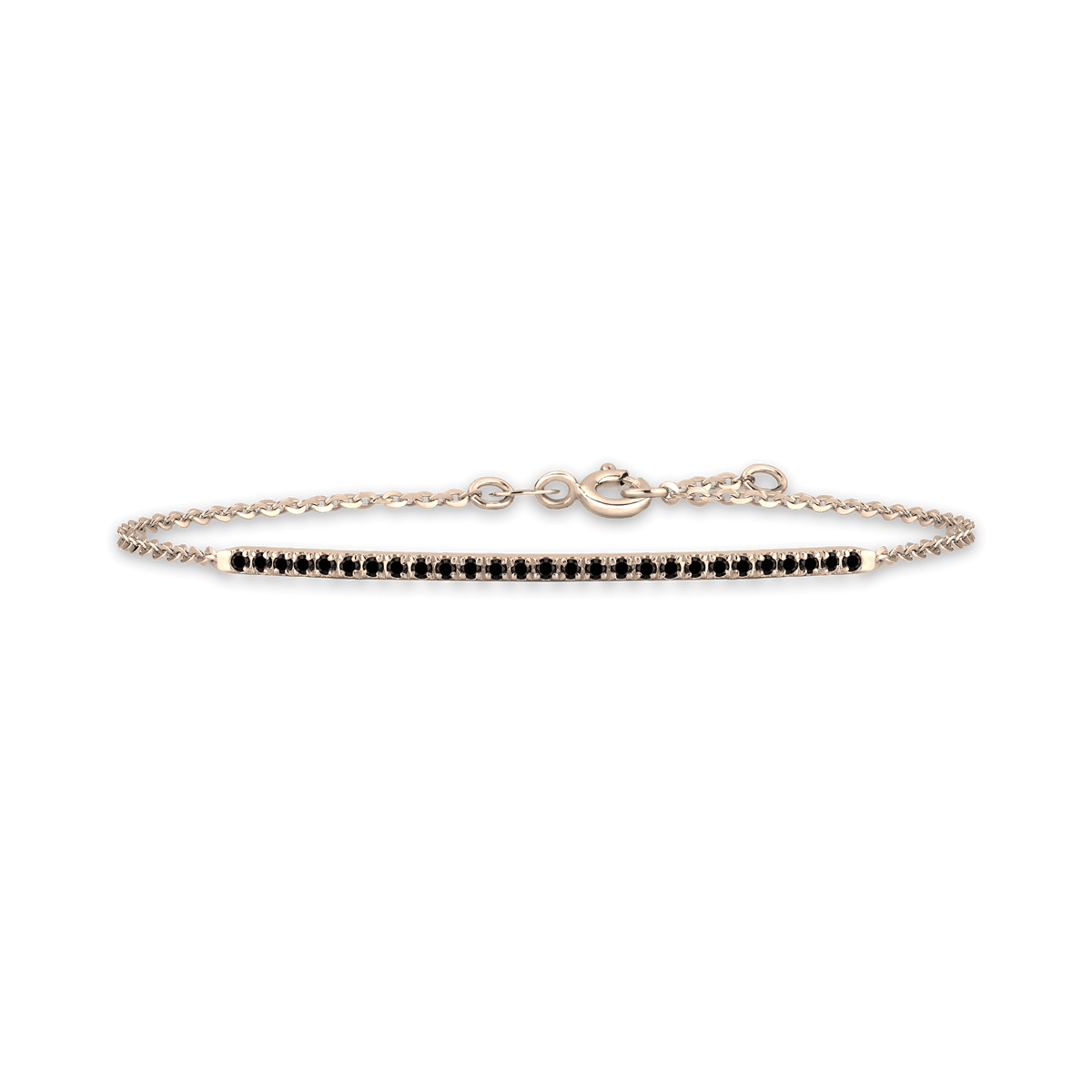 Bracciale in oro rosa 18kt in diamanti black ct 0,30