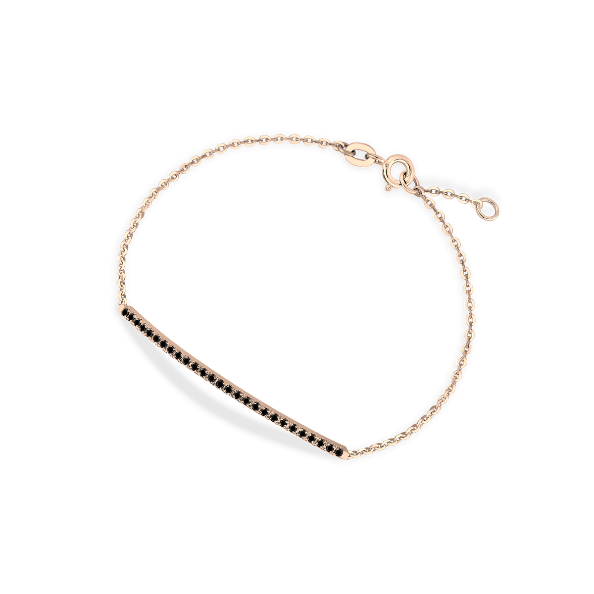 Bracciale in oro rosa 18kt in diamanti black ct 0,30