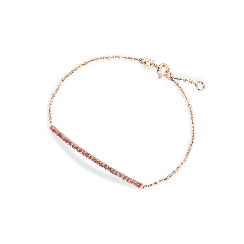 Bracciale in oro rosa 18kt e rubini ct 0,30