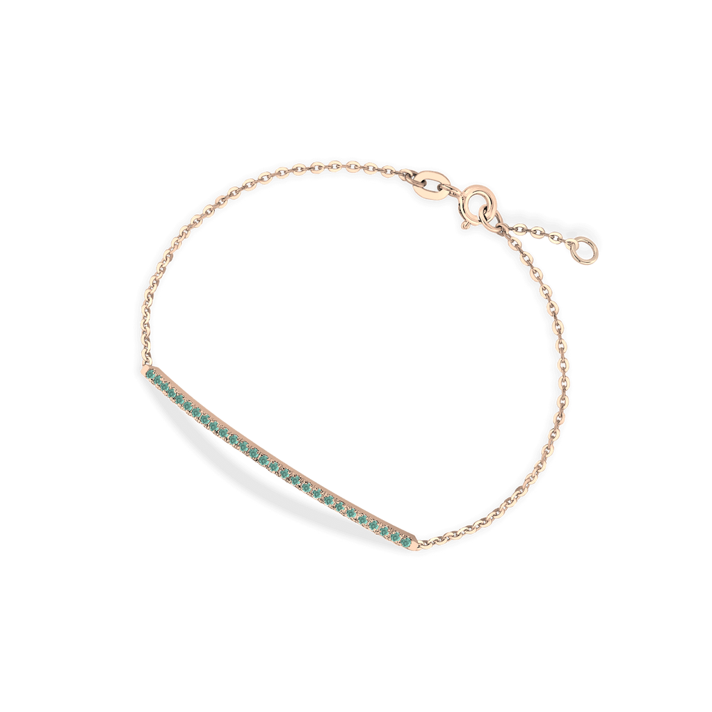18kt rose gold and 0.30 ct emerald necklace