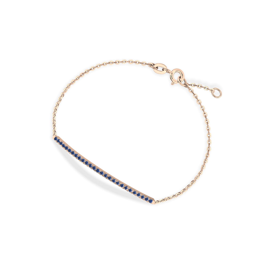 Bracciale in oro rosa 18kt e zaffiri ct 0,30