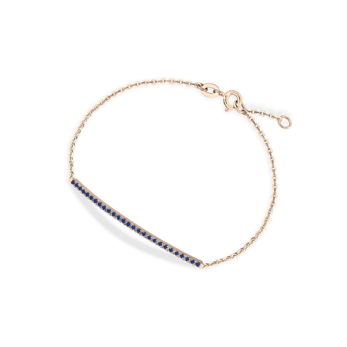 Bracciale in oro rosa 18kt e zaffiri ct 0,30
